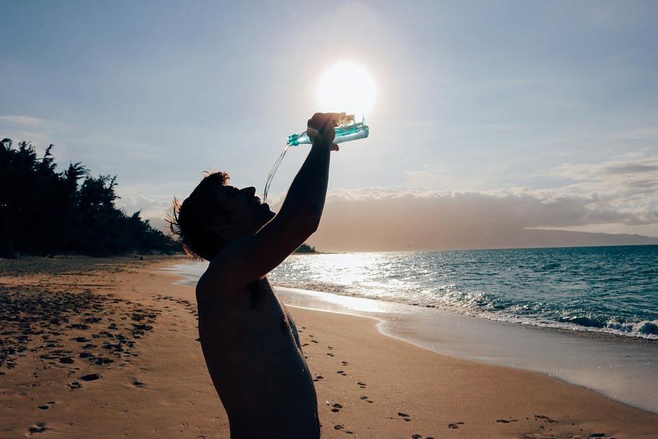 male-drinking-water